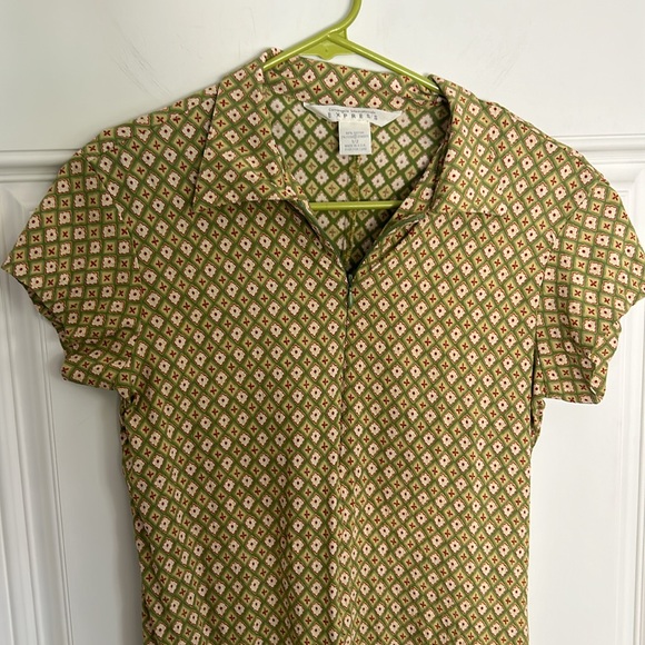 Vintage Y2K RARE express international mini dress, size 1/2orXS, geometric print - Picture 2 of 9